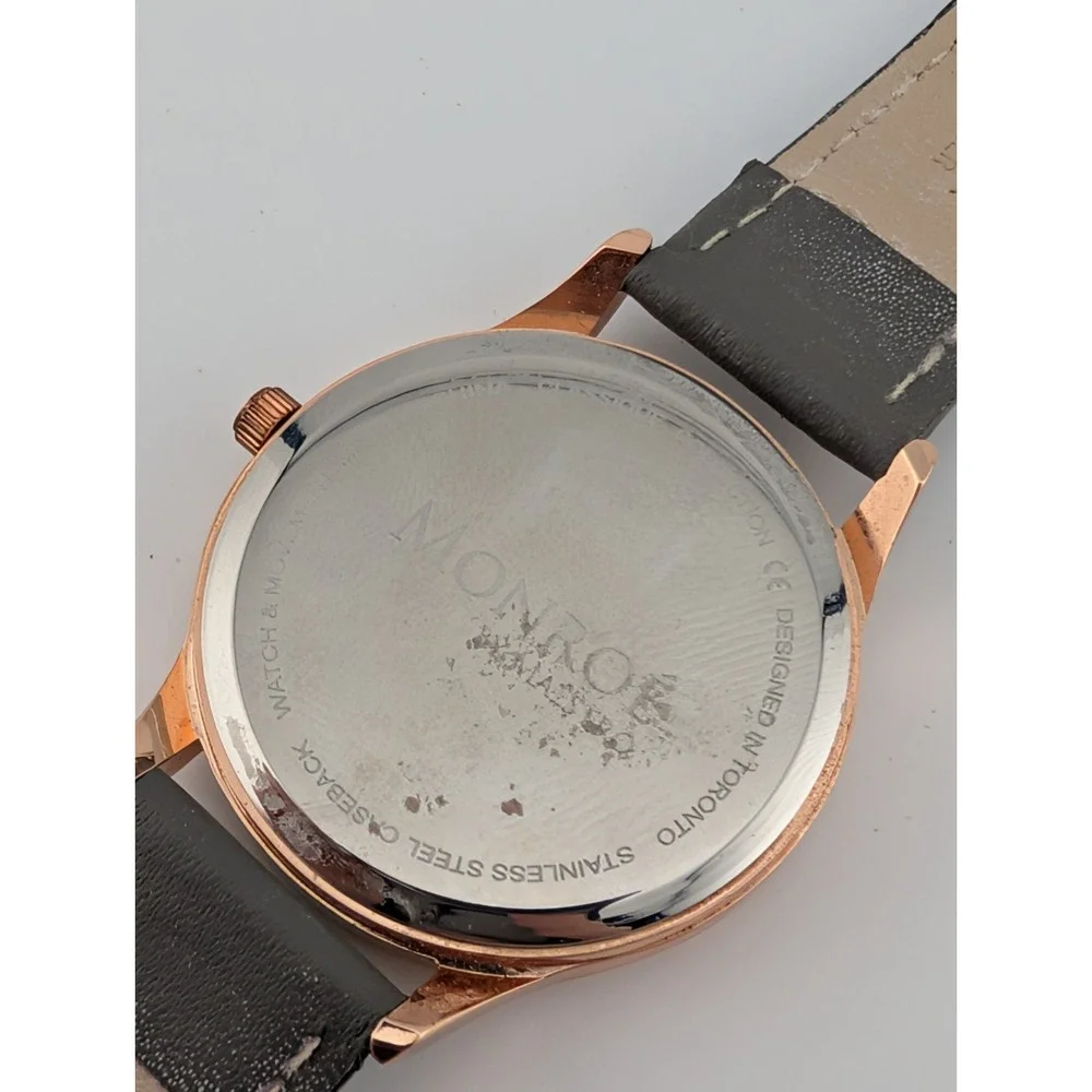 MONROE By Moestro Classique Collection Watch Genuine Leather‎ Band- New Battery